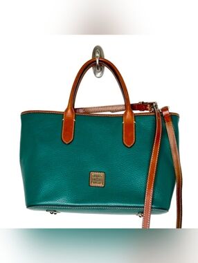 Dooney & Bourke Brielle Green Pebbled Leather Satchel Handbag Shoulder Bag
